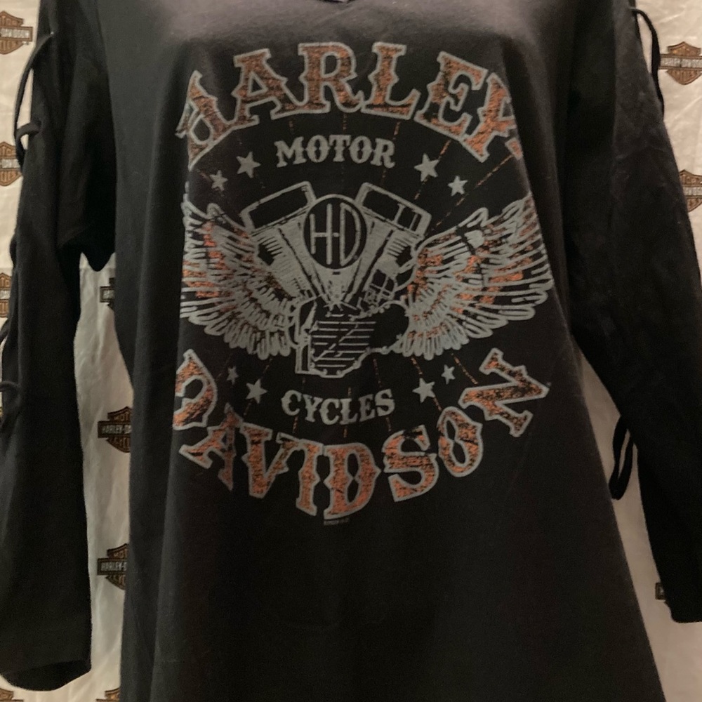Ladies Harley Davidson Cold Shoulder Top